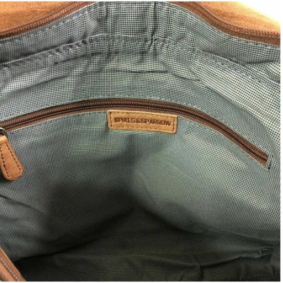 Spikes & Sparrow Noah Brandy Brown Leather Crossbody Messenger Bag Laptop Travel - Picture 8 of 12